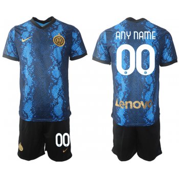 Men 2021-2022 Club Inter Milan home blue customized Nike Soccer Jersey