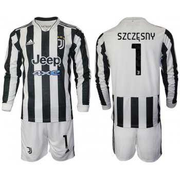 Men 2021-2022 Club Juventus home white Long Sleeve 1 Adidas Soccer Jersey