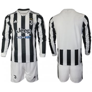 Men 2021-2022 Club Juventus home white Long Sleeve blank Adidas Soccer Jersey