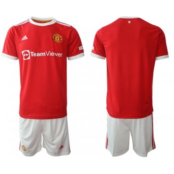 Men 2021-2022 Club Manchester United home red blank Adidas Soccer Jersey