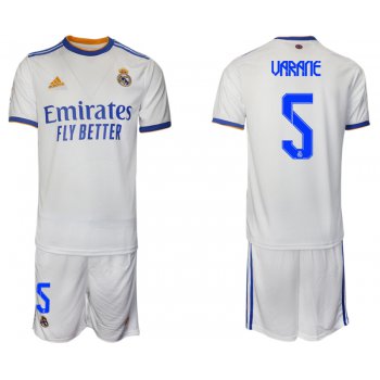 Men 2021-2022 Club Real Madrid home white 5 Soccer Jerseys