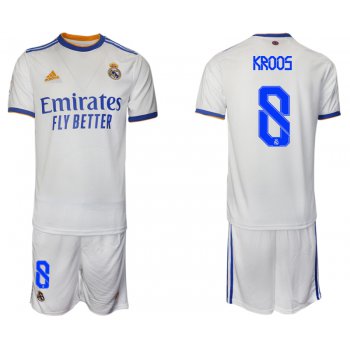 Men 2021-2022 Club Real Madrid home white 8 Soccer Jerseys