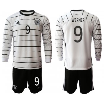 Men 2021 European Cup Germany home white Long sleeve 9 Soccer Jersey