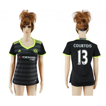 2016-17 Chelsea #13 COURTOIS Away Soccer Women's Black AAA+ Shirt