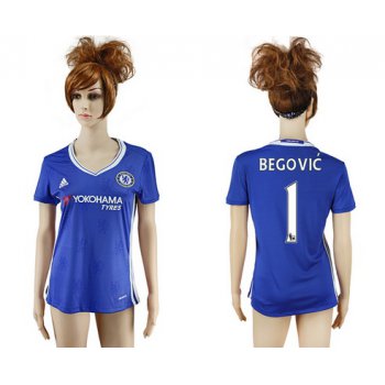 2016-17 Chelsea #1 BEGOVIC Home Soccer Women's Blue AAA+ Shirt