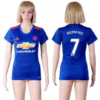 2016-17 Manchester United #7 MEMPHIS Away Soccer Women's Red AAA+ Shirt