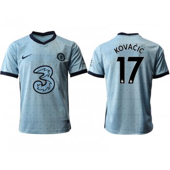 Men 2020-2021 club Chelsea away aaa version 17 Light blue Soccer Jerseys