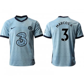 Men 2020-2021 club Chelsea away aaa version 3 Light blue Soccer Jerseys