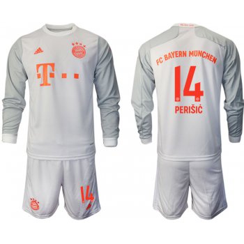 Men 2020-2021 club Bayern Munich away long sleeves 14 white Soccer Jerseys