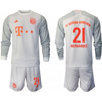 Men 2020-2021 club Bayern Munich away long sleeves 21 white Soccer Jerseys