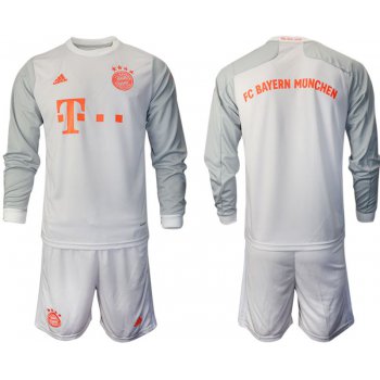 Men 2020-2021 club Bayern Munich away long sleeves white Soccer Jerseys