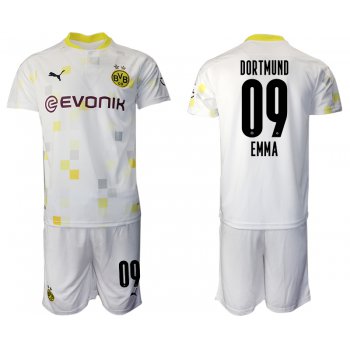 Men 2020-2021 club Borussia Dortmund Second away 09 white Soccer Jerseys