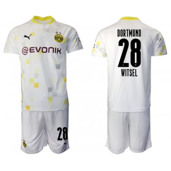 Men 2020-2021 club Borussia Dortmund Second away 28 white Soccer Jerseys