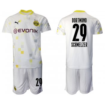 Men 2020-2021 club Borussia Dortmund Second away 29 white Soccer Jerseys