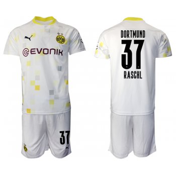 Men 2020-2021 club Borussia Dortmund Second away 37 white Soccer Jerseys