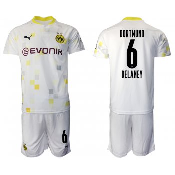 Men 2020-2021 club Borussia Dortmund Second away 6 white Soccer Jerseys