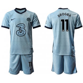 Men 2020-2021 club Chelsea away Light blue 11 Soccer Jerseys