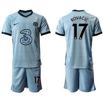 Men 2020-2021 club Chelsea away Light blue 17 Soccer Jerseys