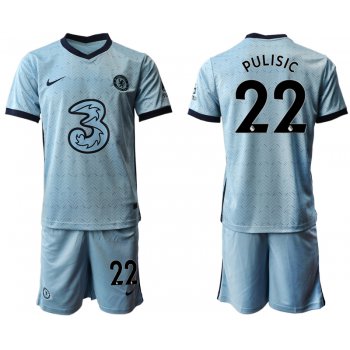 Men 2020-2021 club Chelsea away Light blue 22 Soccer Jerseys