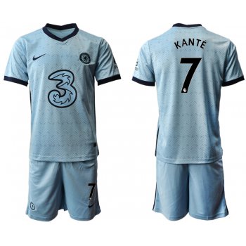 Men 2020-2021 club Chelsea away Light blue 7 Soccer Jerseys