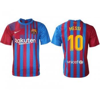 Men 2021-2022 Club Barcelona home aaa version red 10 Nike Soccer Jerseys