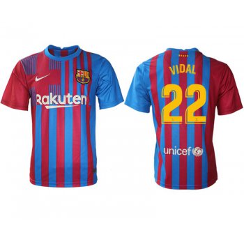 Men 2021-2022 Club Barcelona home aaa version red 22 Nike Soccer Jerseys