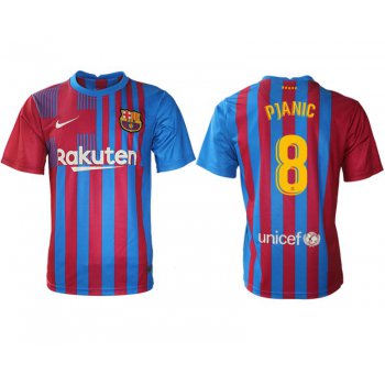 Men 2021-2022 Club Barcelona home aaa version red 8 Nike Soccer Jerseys