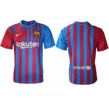 Men 2021-2022 Club Barcelona home aaa version red blank Nike Soccer Jersey