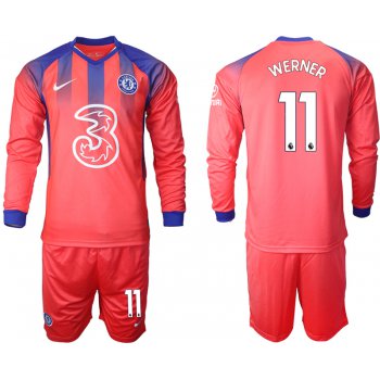 Men 2021 Chelsea away Long sleeve 11 soccer jerseys