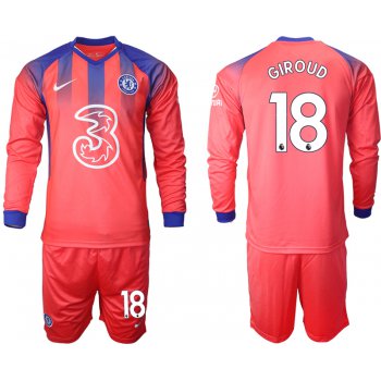 Men 2021 Chelsea away Long sleeve 18 soccer jerseys