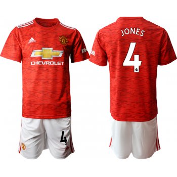 Men 2020-2021 club Manchester United home 4 red Soccer Jerseys