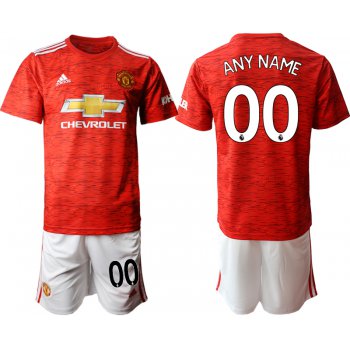 Men 2020-2021 club Manchester United home customized red Soccer Jerseys