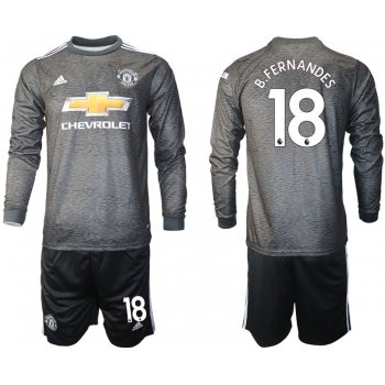 Men 2020-2021 club Manchester united away long sleeve 18 black Soccer Jerseys