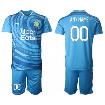 Men 2020-2021 club Olympique de Marseille away customized blue Soccer Jerseys