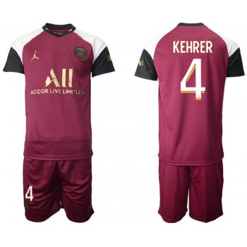 Men 2020-2021 club Paris St German away 4 red Soccer Jerseys