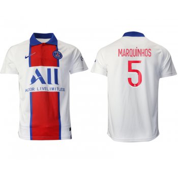 Men 2020-2021 club Paris St German away aaa version 5 white Soccer Jerseys