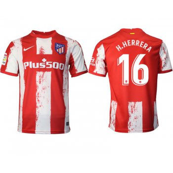 Men 2021-2022 Club Atletico Madrid home aaa version red 16 Nike Soccer Jersey