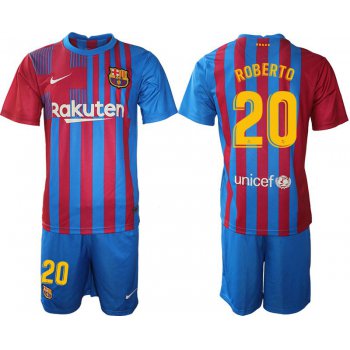 Men 2021-2022 Club Barcelona home blue 20 Nike Soccer Jersey