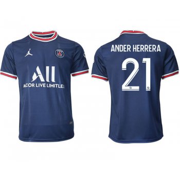 Men 2021-2022 Club Paris St German home aaa version blue 21 Soccer Jersey