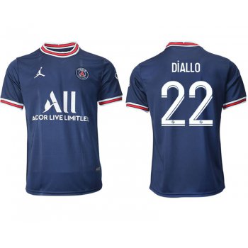 Men 2021-2022 Club Paris St German home aaa version blue 22 Soccer Jersey