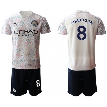 Men 2020-2021 club Manchester City away 8 white Soccer Jerseys