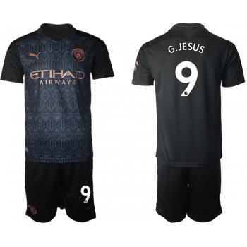 Men 2020-2021 club Manchester City away 9 black Soccer Jerseys