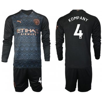 Men 2020-2021 club Manchester city home long sleeve 4 black Soccer Jerseys