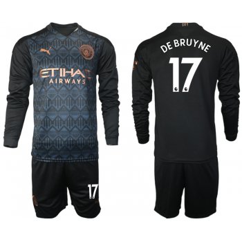 Men 2021 Manchester city home long sleeve 17 soccer jerseys