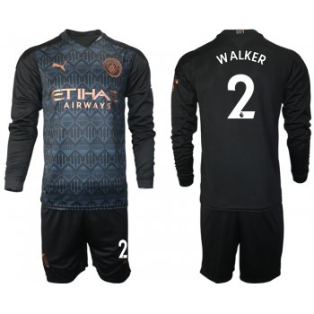 Men 2021 Manchester city home long sleeve 2 soccer jerseys