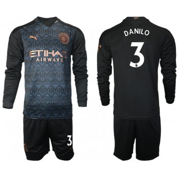 Men 2021 Manchester city home long sleeve 3 soccer jerseys