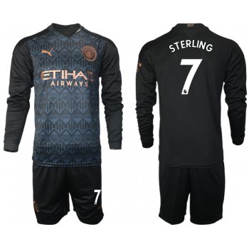 Men 2021 Manchester city home long sleeve 7 soccer jerseys