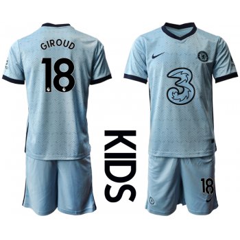 Youth 2020-2021 club Chelsea away Light blue 18 Soccer Jerseys