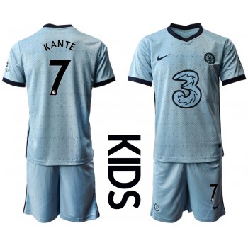 Youth 2020-2021 club Chelsea away Light blue 7 Soccer Jerseys