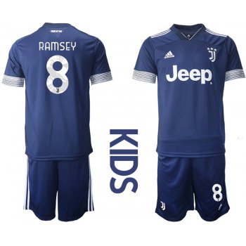 Youth 2020-2021 club Juventus away blue 8 Soccer Jerseys